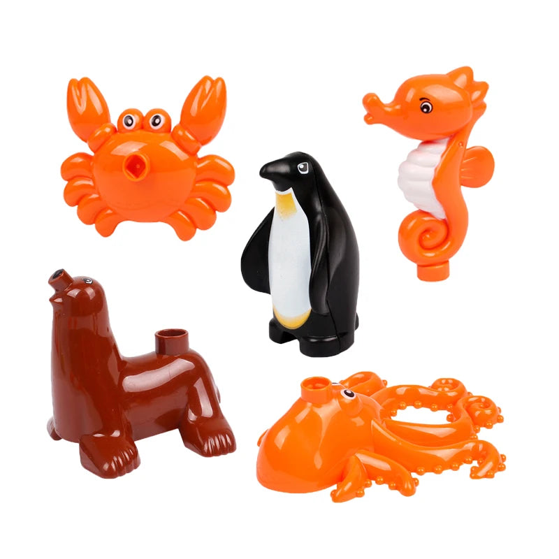 Big Size Zoo Animal Shape Building Kit Assembly Accessories Cute Birds Beasts Elephant Tiger Bricks