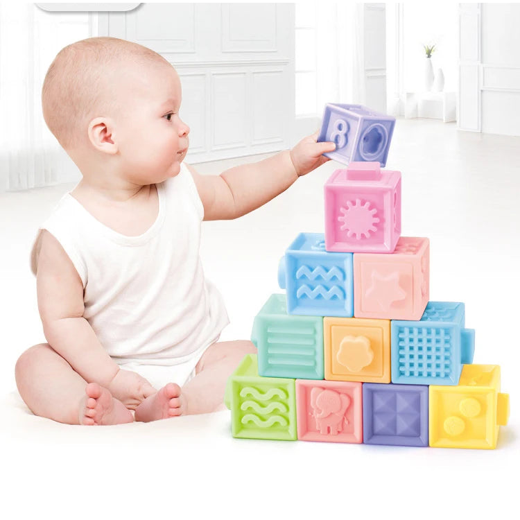 Montessori building blocks for baby, soft 3D toy blocks