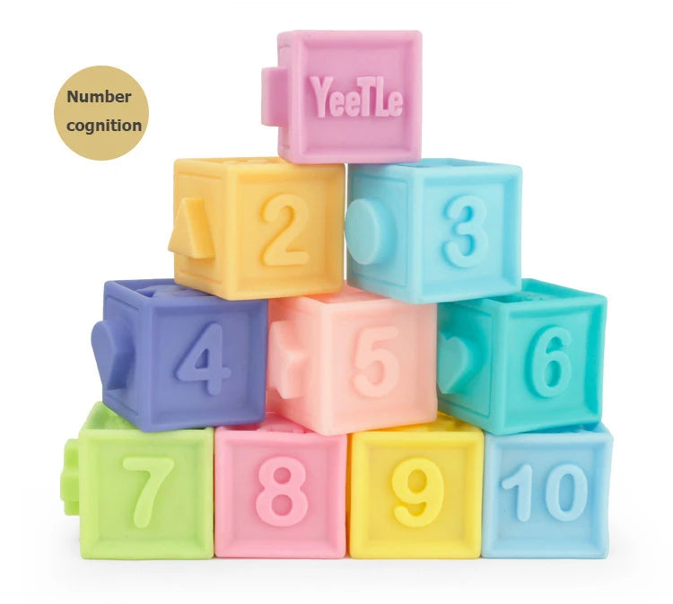 Montessori building blocks for baby, soft 3D toy blocks