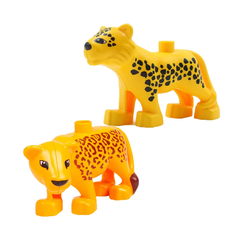 Big Size Zoo Animal Shape Building Kit Assembly Accessories Cute Birds Beasts Elephant Tiger Bricks