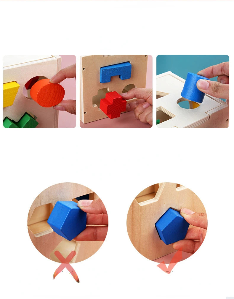 Colorful geometric cube puzzle 3D Montessori