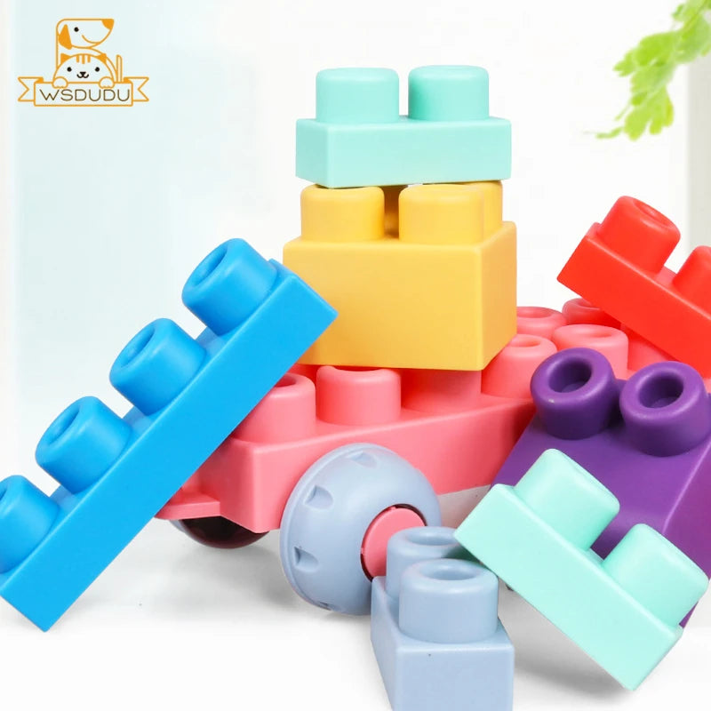 Baby safe soft rubber building blocks 40 for children from 6m-24m