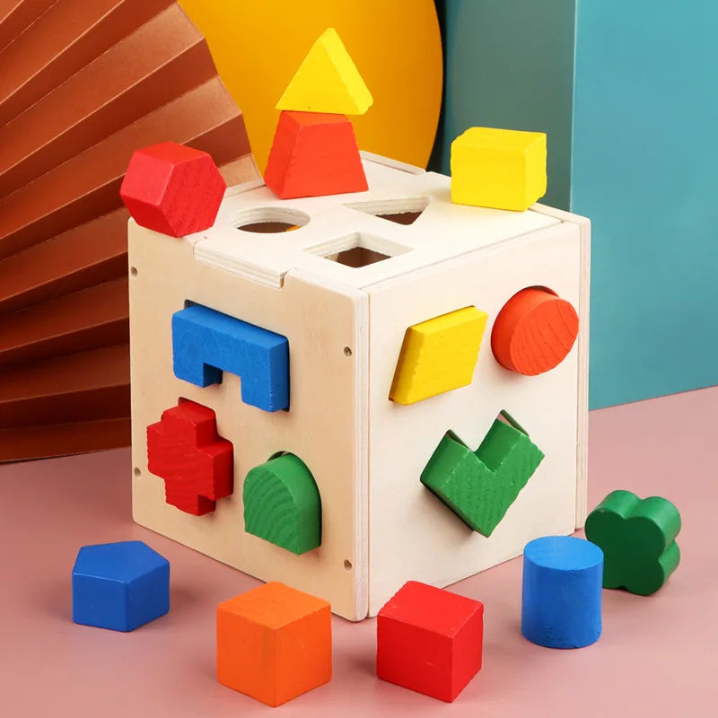 Colorful geometric cube puzzle 3D Montessori