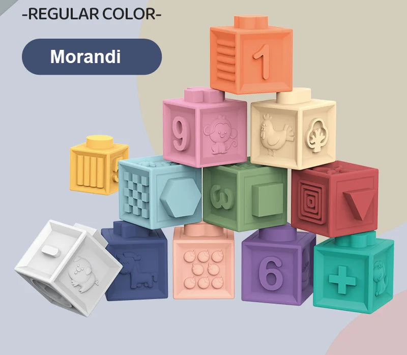 Montessori building blocks for baby, soft 3D toy blocks