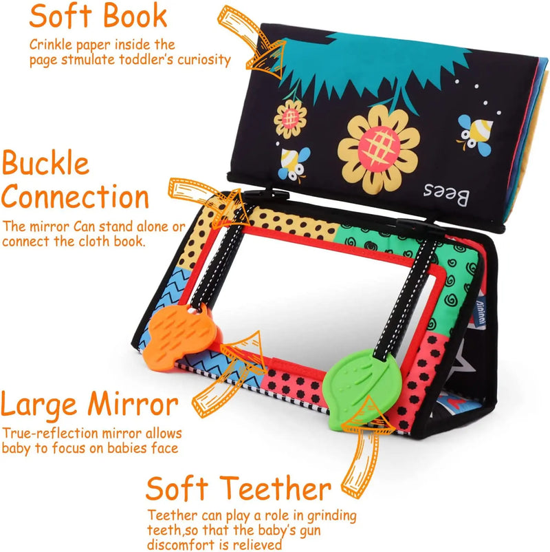 Sensory book with mirror for babies