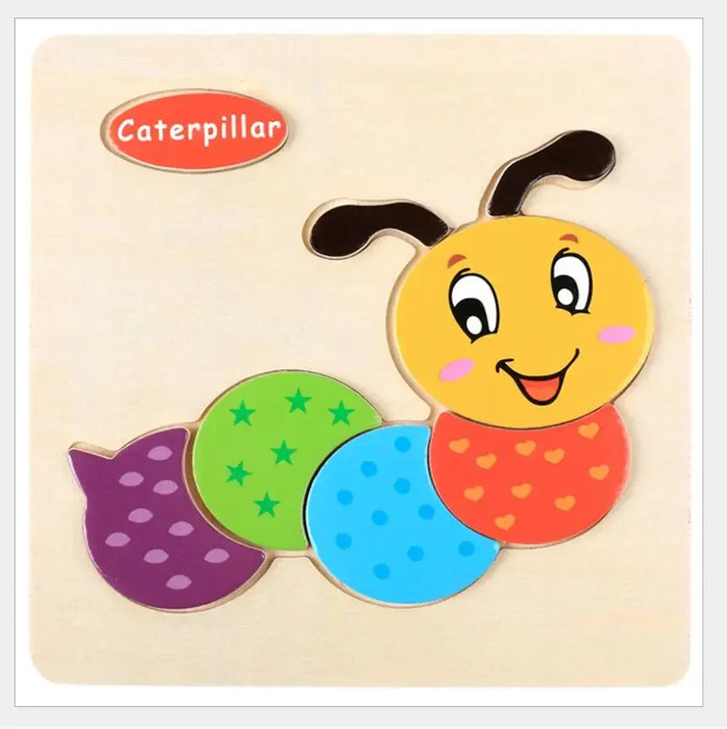 3D Puzzles Game Cartoon Animal Pattern Educational Toys for Children, 1pc 14.7cm/5.79in Wooden