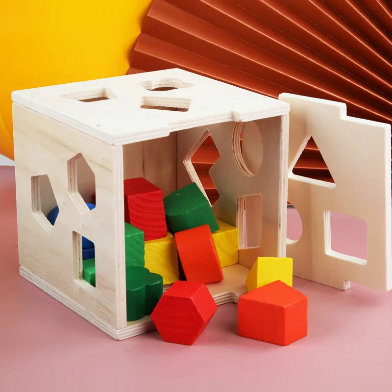 Colorful geometric cube puzzle 3D Montessori