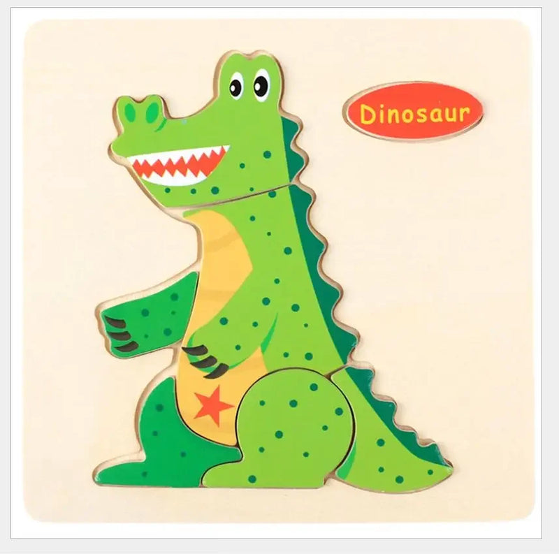 3D Puzzles Game Cartoon Animal Pattern Educational Toys for Children, 1pc 14.7cm/5.79in Wooden