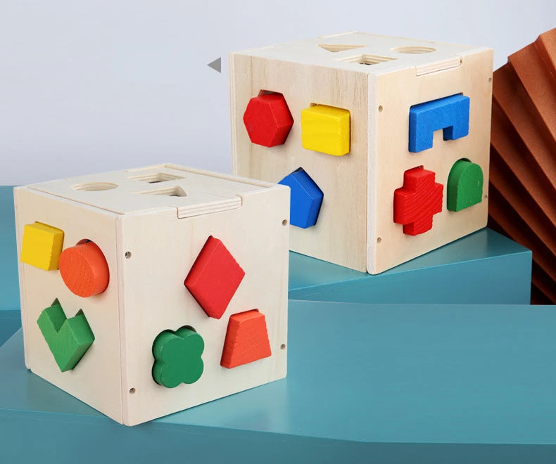 Colorful geometric cube puzzle 3D Montessori