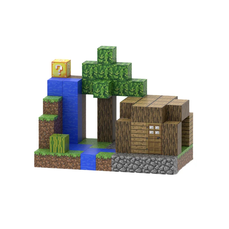 Set of magnetic blocks to build your own world.