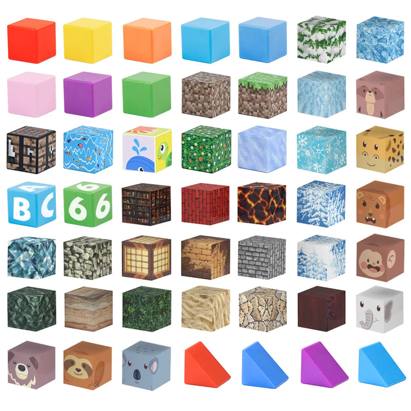 Educational Toys For Kids Learning Building Blocks Plastic Puzzle DIY 3D Magnetic Cubes 3.3cm Christmas gifts For Toddler