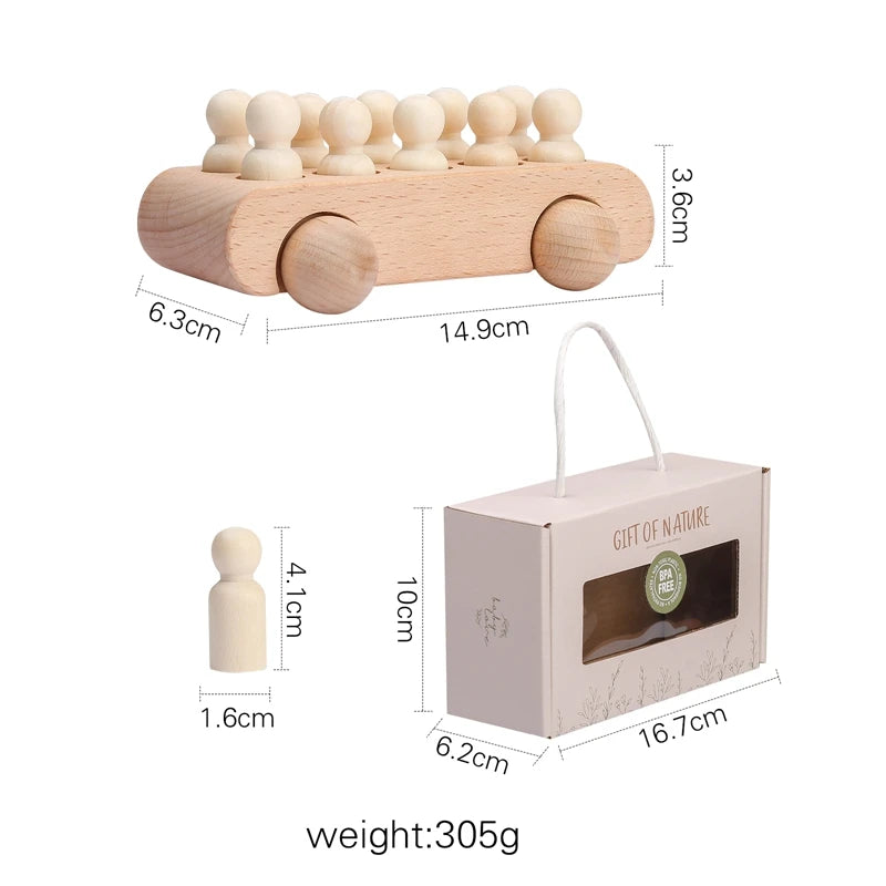 Wooden Train Birthday Toy  Montessori Toys Baby Educational Toys  Wooden Trolley  Baby Learning Toys  Number Of Wood Baby's Toys