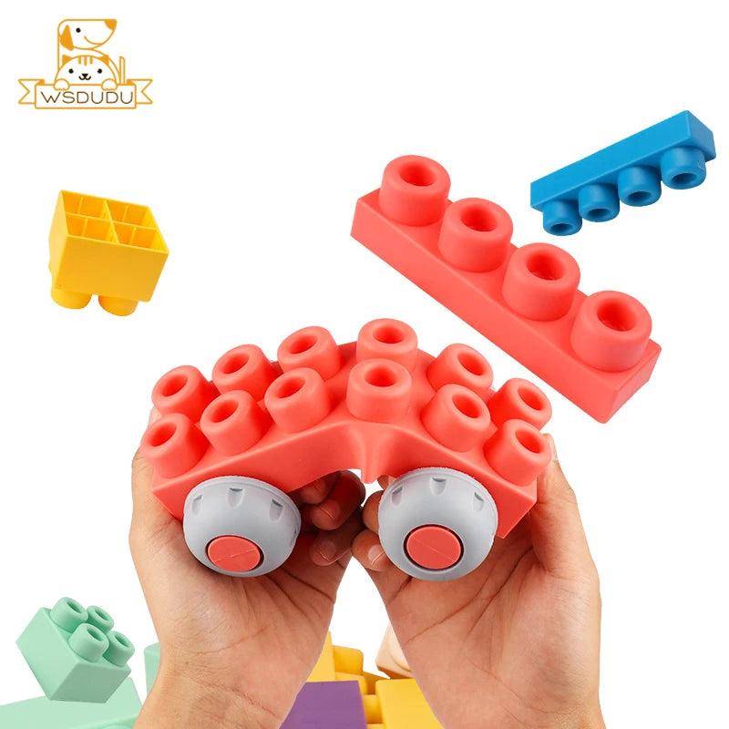 Baby safe soft rubber building blocks 40 for children from 6m-24m