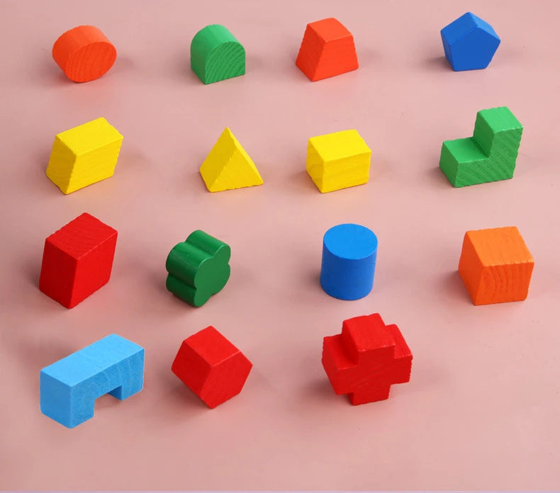 Colorful geometric cube puzzle 3D Montessori