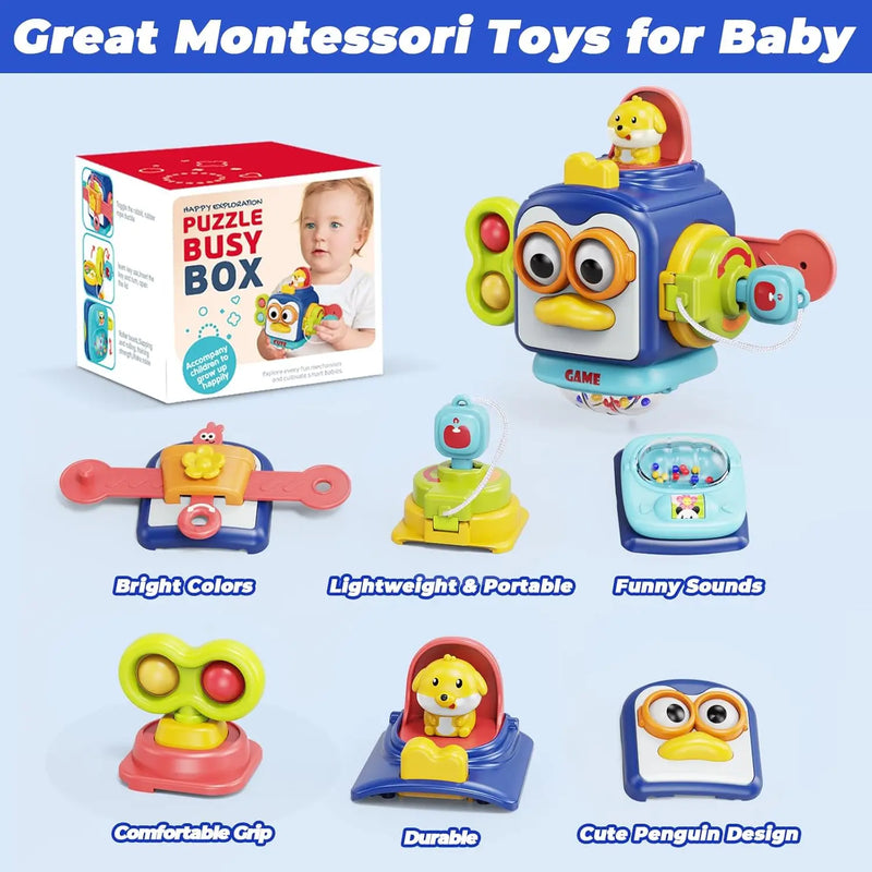 Cube Box Montessori Sensory Toys for Toddler Learning Activities