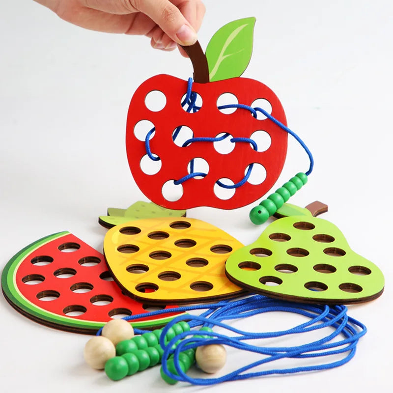 Caterpillars Eat Fruits Threading Toys Fine Motor Training