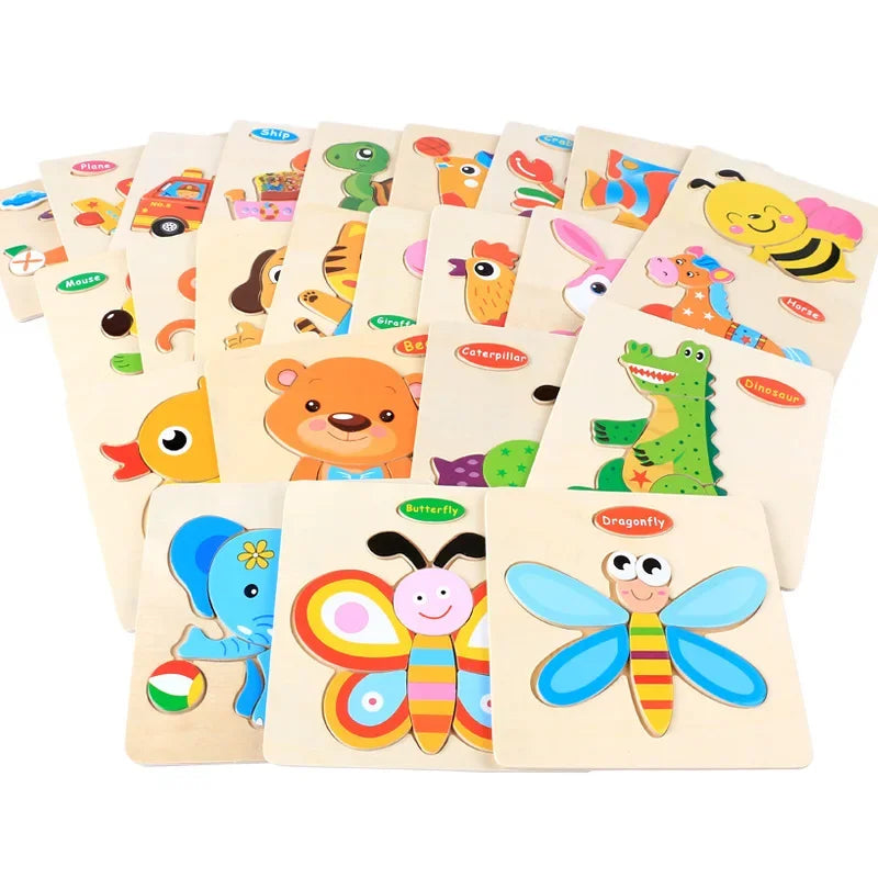 3D Puzzles Game Cartoon Animal Pattern Educational Toys for Children, 1pc 14.7cm/5.79in Wooden