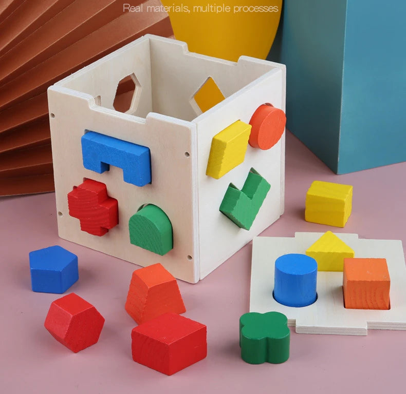 Colorful geometric cube puzzle 3D Montessori