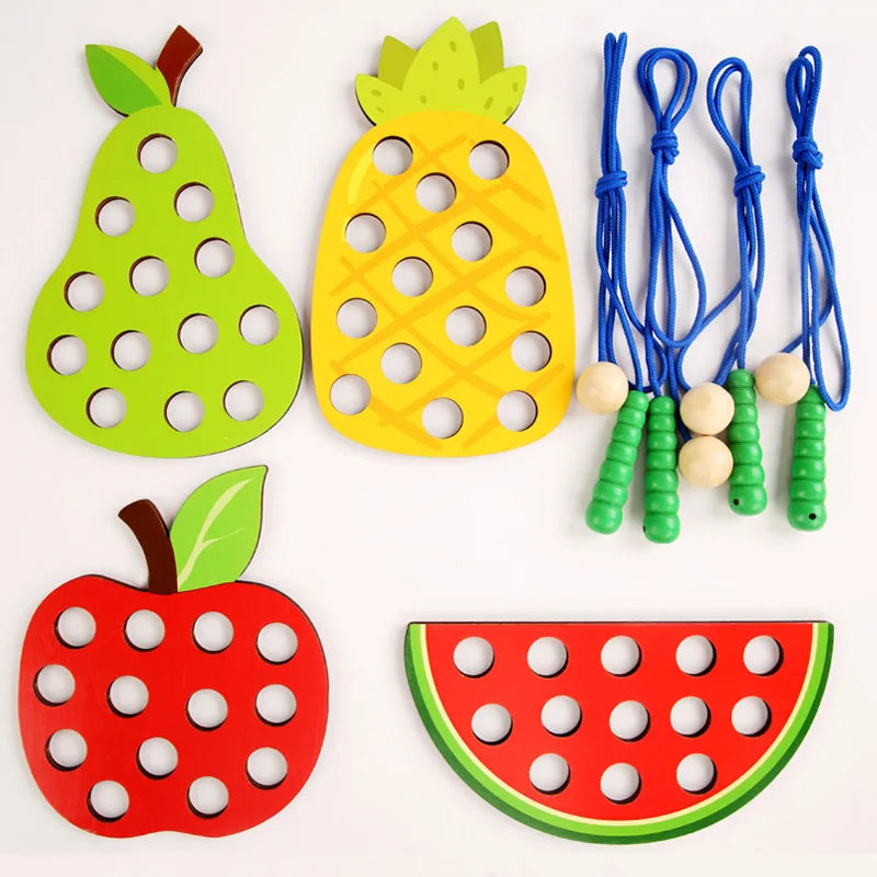 Caterpillars Eat Fruits Threading Toys Fine Motor Training