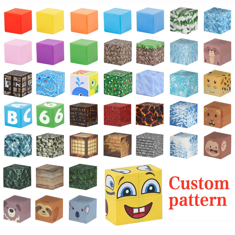 Educational Toys For Kids Learning Building Blocks Plastic Puzzle DIY 3D Magnetic Cubes 3.3cm Christmas gifts For Toddler