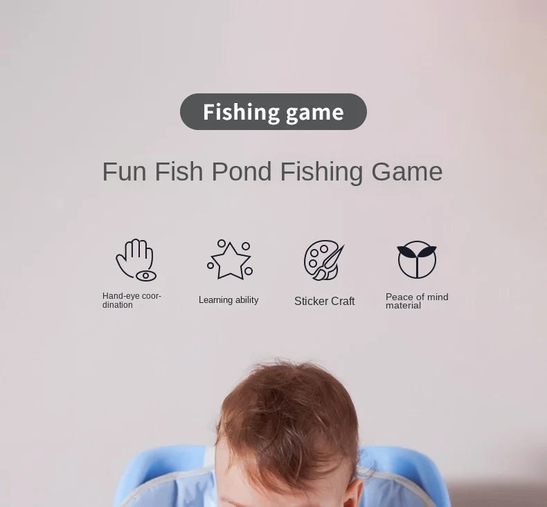 Montessori Wooden Fishing Toys For Children Cartoon Marine Life Cognition Fish Games Parent-Child Interactive Educational Toy