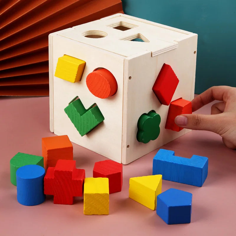 Colorful geometric cube puzzle 3D Montessori