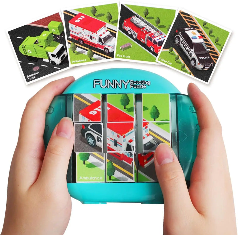 4 in 1 rotating puzzle with different designs for children