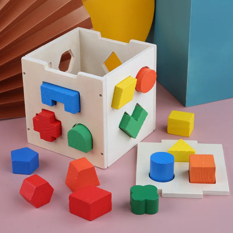 Colorful geometric cube puzzle 3D Montessori