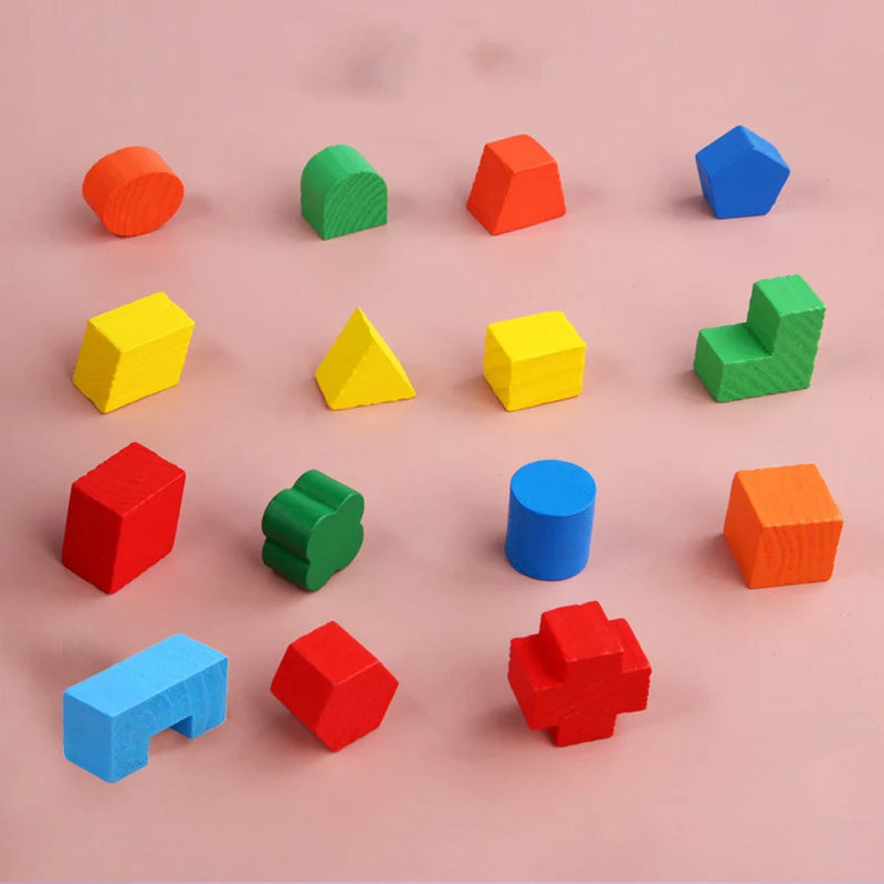 Colorful geometric cube puzzle 3D Montessori