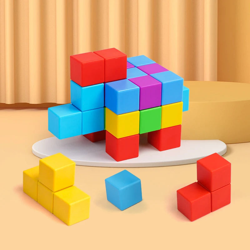 Educational Toys For Kids Learning Building Blocks Plastic Puzzle DIY 3D Magnetic Cubes 3.3cm Christmas gifts For Toddler