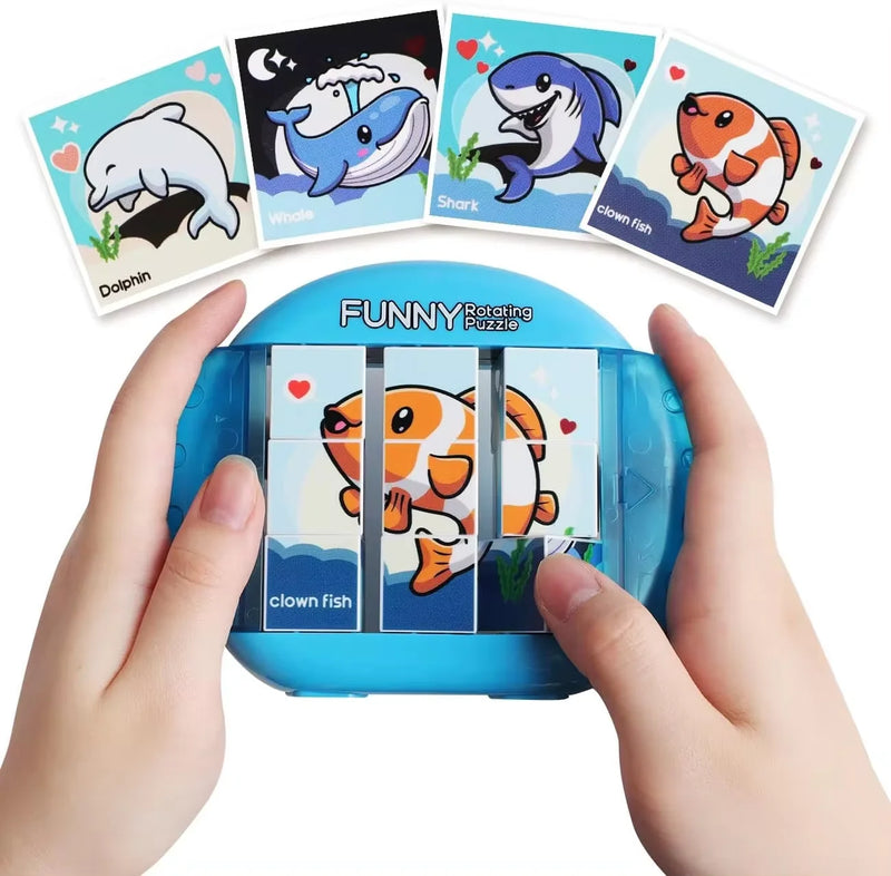 4 in 1 rotating puzzle with different designs for children