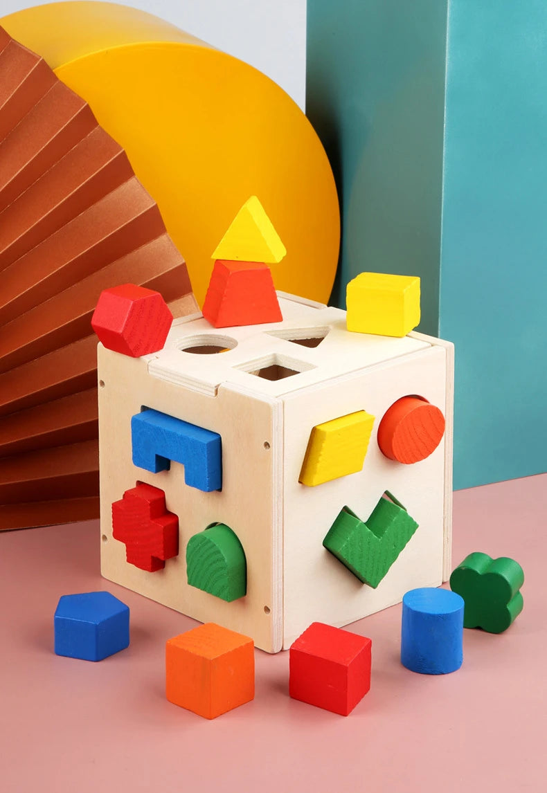 Colorful geometric cube puzzle 3D Montessori