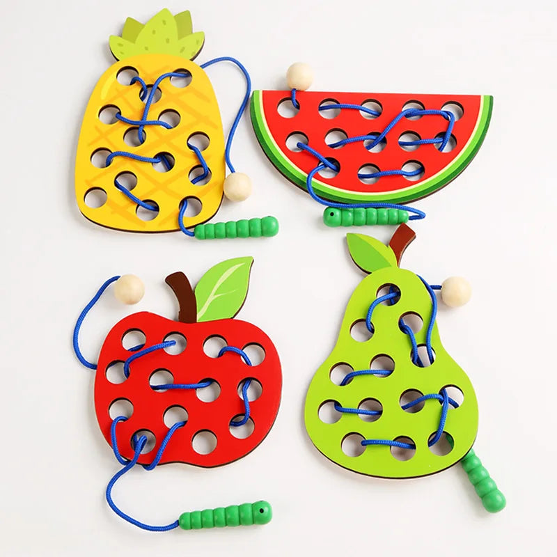 Caterpillars Eat Fruits Threading Toys Fine Motor Training