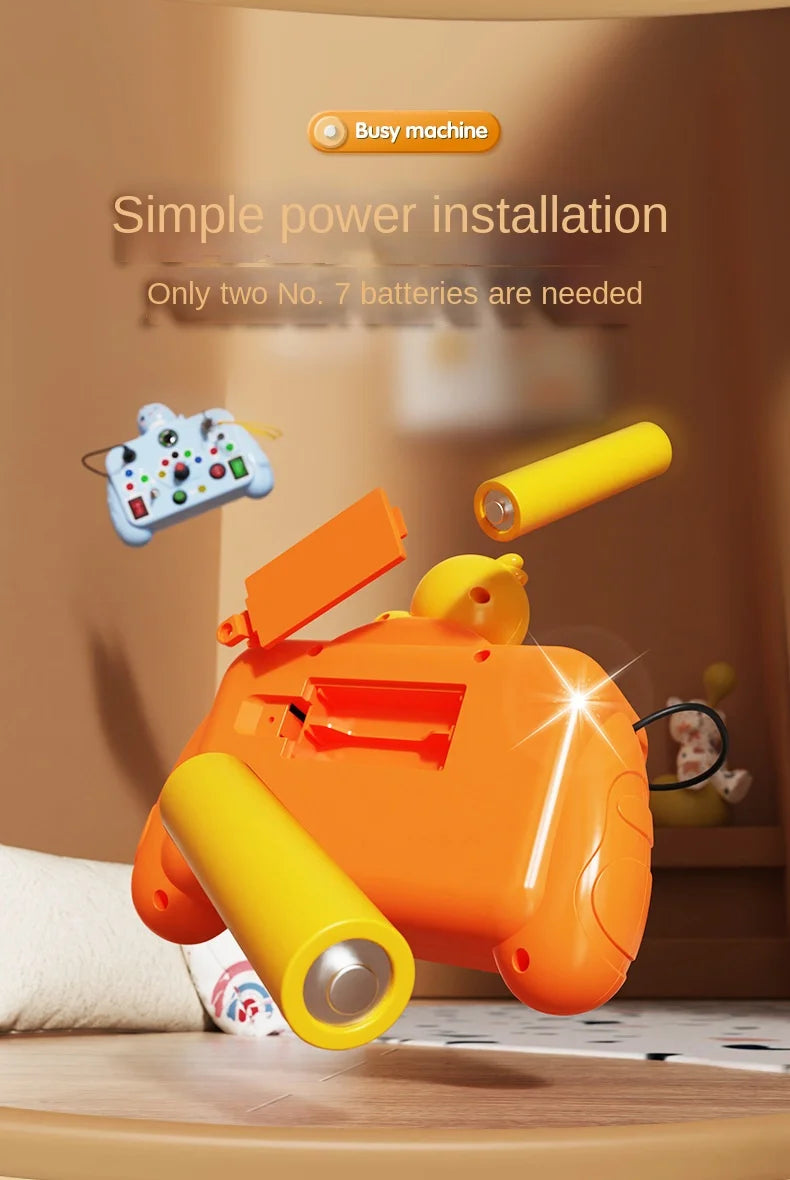 Toy control with LED light switch, sensory activity, with colors.