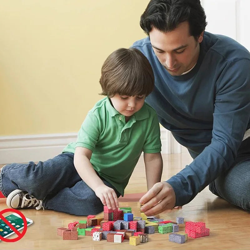 Set of magnetic blocks to build your own world.