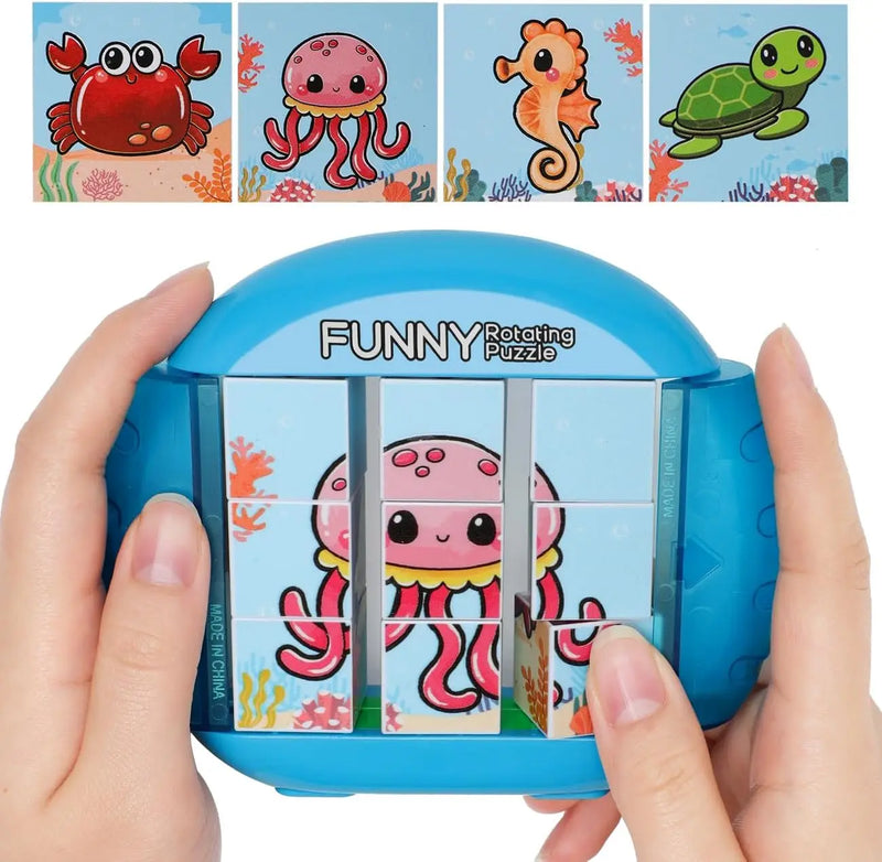 4 in 1 rotating puzzle with different designs for children