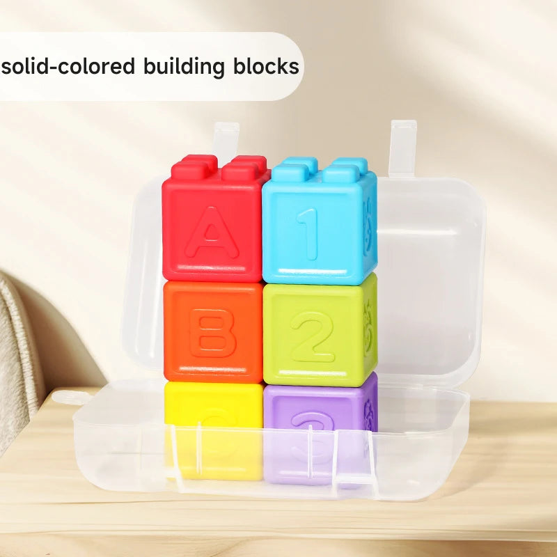 Silicone Blocks Building Soft Plastic Blocks for Kids Can Bite