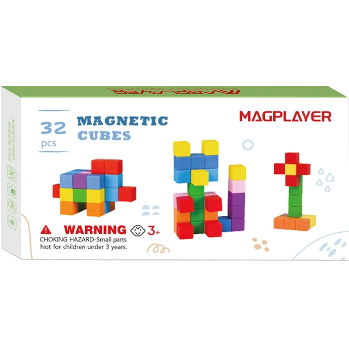 Educational Toys For Kids Learning Building Blocks Plastic Puzzle DIY 3D Magnetic Cubes 3.3cm Christmas gifts For Toddler