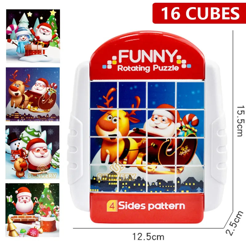 4 in 1 rotating puzzle with different designs for children