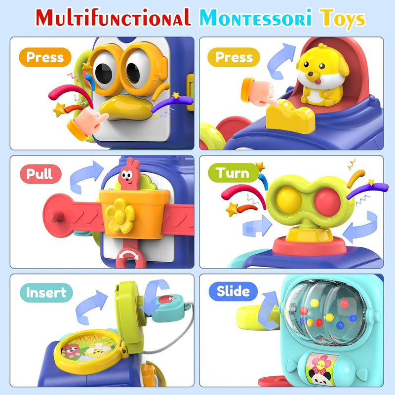 Cube Box Montessori Sensory Toys for Toddler Learning Activities