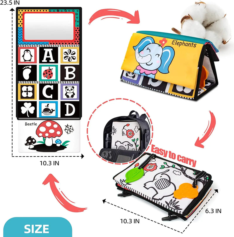 Sensory book with mirror for babies