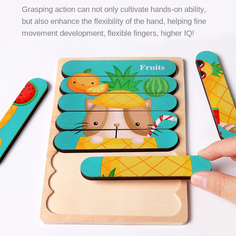 Wooden Double-Sided Puzzles Model Cartoon